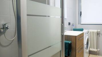 Shower, hair dryer, bidet, shampoo