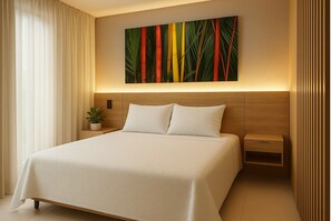 1 chambre, fer et planche à repasser