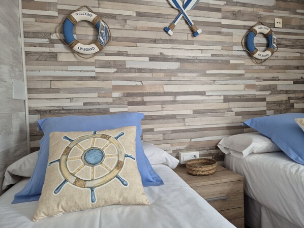 2 bedrooms, bed sheets