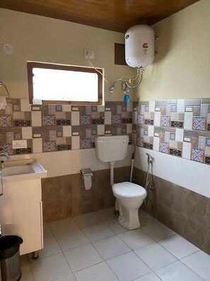 Ducha, secador de pelo, bidé y toallas