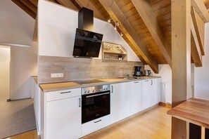 Fridge, oven, stovetop, dishwasher - Holiday Apartment 'Dorfblick' with Balcony and Wi-Fi (Königsfeld im Schwarzwald)