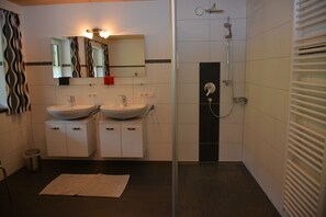 Dusche, Haartrockner, Handtücher