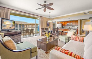 TV, DVD player, stereo