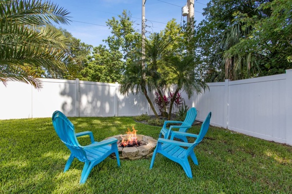 Outdoor Retreat: Gather around the firepit for evenings filled with laughter and starlit stories! (firewood not included)