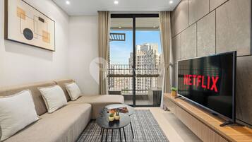 Apartment, 2 Schlafzimmer, Stadtblick | Wohnbereich