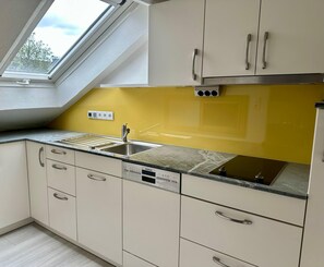Fridge, microwave, stovetop, dishwasher