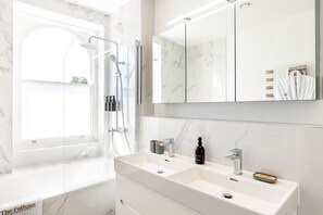 Hair dryer, towels