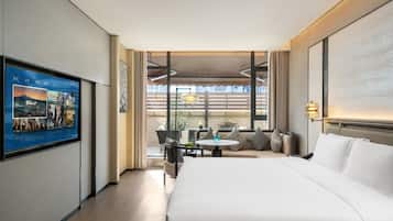 Quarto casal romântico, 1 cama King, para não fumantes, vista para o jardim | Roupas de cama premium