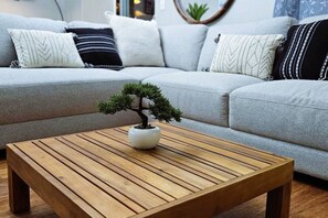 Fernseher, Kamin, Tischtennisplatte