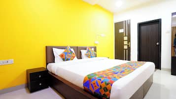 Premium kamer | Lakens van Egyptisch katoen, luxe beddengoed, een kluis op de kamer