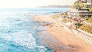 On the beach, beach towels