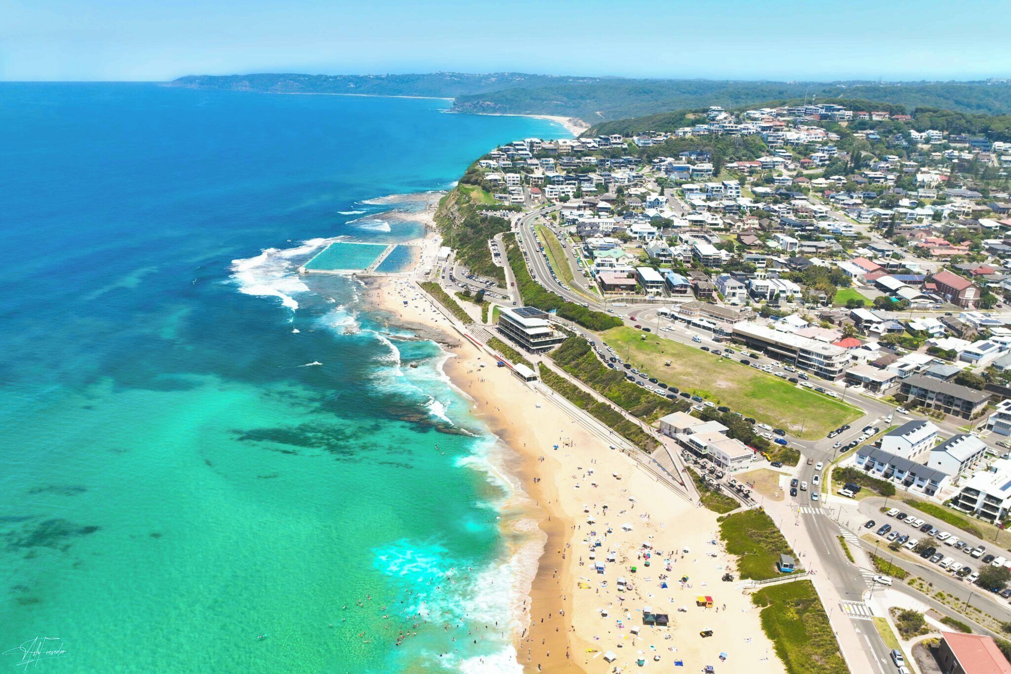 On the beach, beach towels