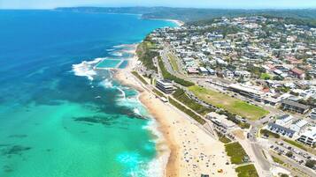 On the beach, beach towels