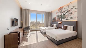 In-room safe, blackout drapes, soundproofing, iron/ironing board