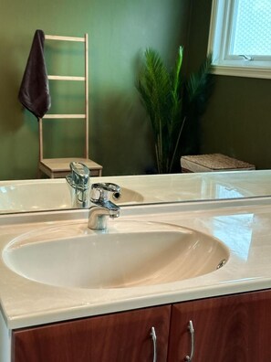 Dusche, Haartrockner, Handtücher