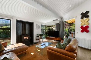 TV, fireplace, offices