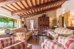 TV, caminetto, impianto stereo