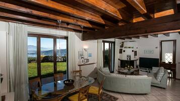 TV, caminetto, impianto stereo