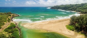 Private estate on 12 lush acres, ocean views, path to beach, main house plus two guest cottages!