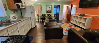Two Bedroom Cabin - Street & Pool View - Two bedroom cabin conveniently located at Outrigger Resort, right down the road from Indiana Beach Amusement Park! This 600 sq ft classic cabin offers two (2) queen beds and two (2) futons to sleep six (6)! Am
