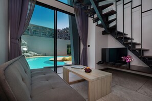 Appartement Exclusif, balcon, vue piscine | Vue de la chambre