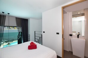 Apartamento exclusivo, sacada, vista para a piscina | 1 quarto, Wi-Fi de cortesia