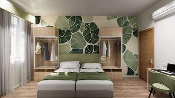 Habitación con 1 cama doble o 2 individuales | Escritorio, espacio para trabajar con un portátil, cunas gratuitas