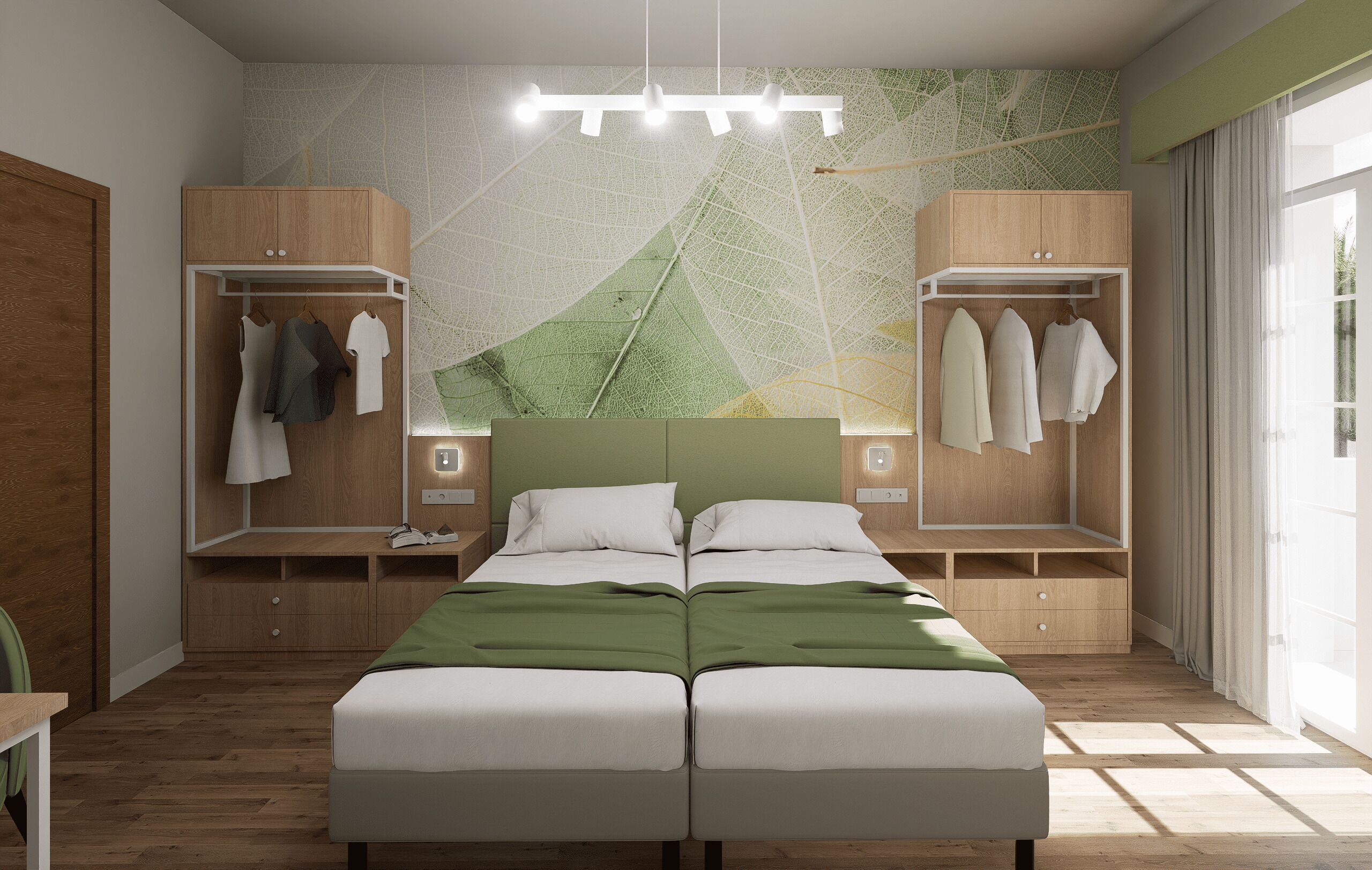 Escritorio, espacio para trabajar con un portátil, cunas gratuitas