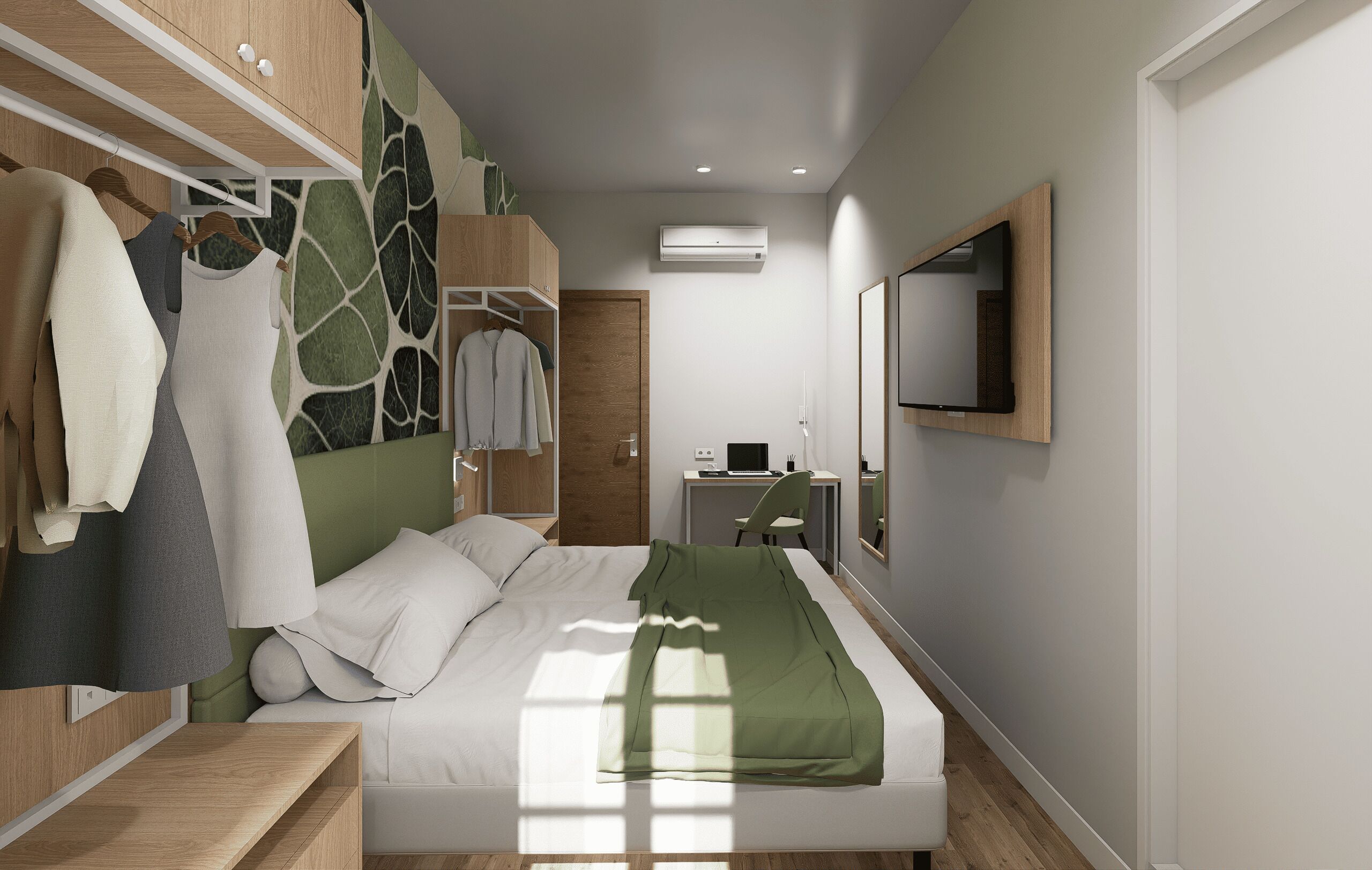 Escritorio, espacio para trabajar con un portátil, cunas gratuitas