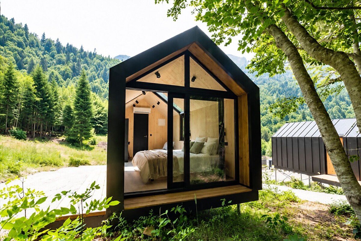 Bungalow, vue montagne | Coffres-forts dans les chambres, bureau