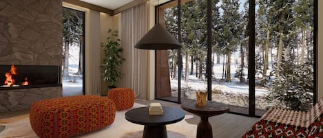 Peak Chalet | Área de sala de estar