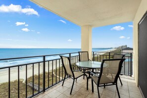 Outdoor dining - 15% off June 14-21. Oceanfront corner condo 4 bedroom 3 bath. Amazing views! (North Myrtle Beach)