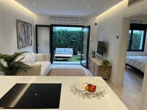 Interior - New apartment, central Platja d'Aro, 2 bedrms, garden, parking, WIFI, AC (Platja d'Aro)