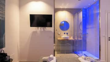 Maison mitoyenne Luxe | Salle de bain | Baignoire et douche séparées, sÚche-cheveux, peignoirs, chaussons