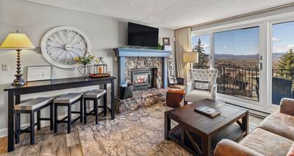 Sweeping views from this ski in/walk out, cozy Bronze Tree condo!