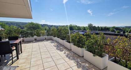 Traumhafter Weitblick - Penthouse, Dachterrasse mit Whirlpool in Bad Salzuflen