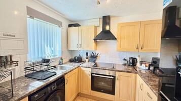 Fridge, microwave, oven, toaster