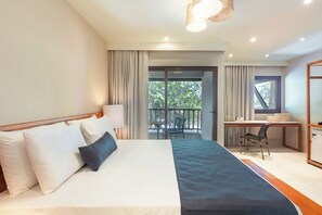 Superior Suite, Private Bathroom, Pool View | Premium bedding, minibar, in-room safe, individually decorated