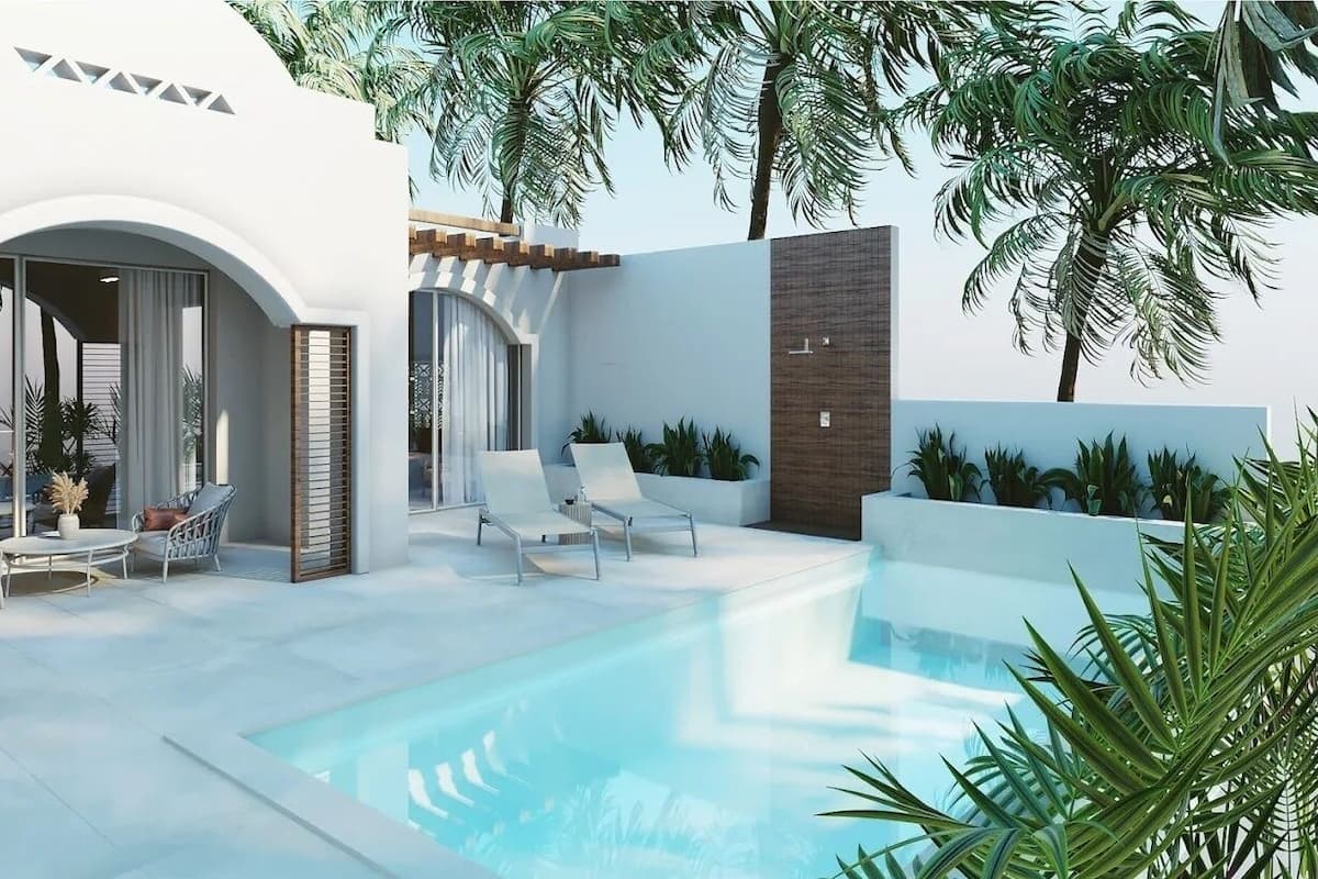 Villa, 1 slaapkamer, uitzicht op strand | 1 slaapkamer, een kluis op de kamer, een bureau, een laptopwerkplek