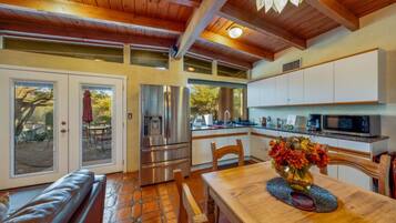 Fridge, microwave, dishwasher, coffee/tea maker