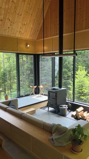Fireplace, stereo, offices