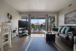 Televisión, reproductor de DVD, libros