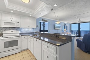 Fridge, microwave, oven, stovetop - ☀️ Oceanfront Views, Great Amenities - Sunrise 602 ☀️ (New Smyrna Beach)