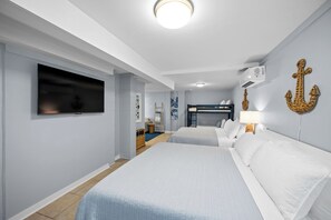 4 bedrooms, desk, iron/ironing board, travel cot