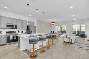 Microwave, dishwasher, high chair