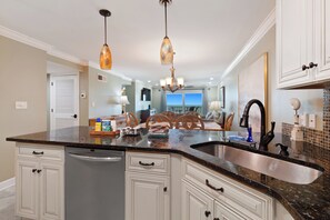 Fridge, microwave, oven, stovetop - Waves & Views: Beach Condo w/ Balcony + Pool (North Myrtle Beach)