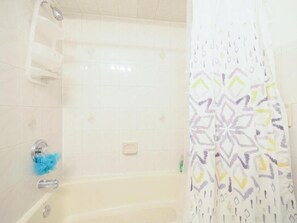 Hair dryer, towels, toilet paper