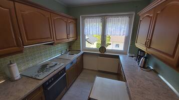 Fridge, microwave, stovetop, dishwasher