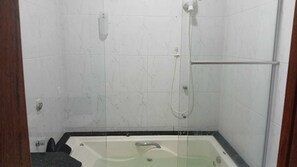 Shower, jetted tub