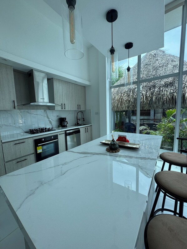 Microwave, oven, stovetop, dishwasher